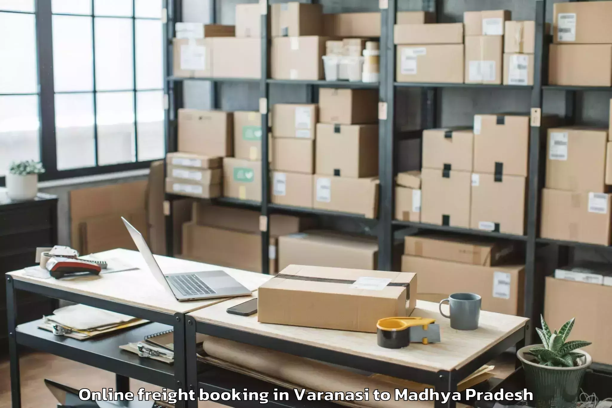 Top Varanasi to Pandhurna Online Freight Booking Available